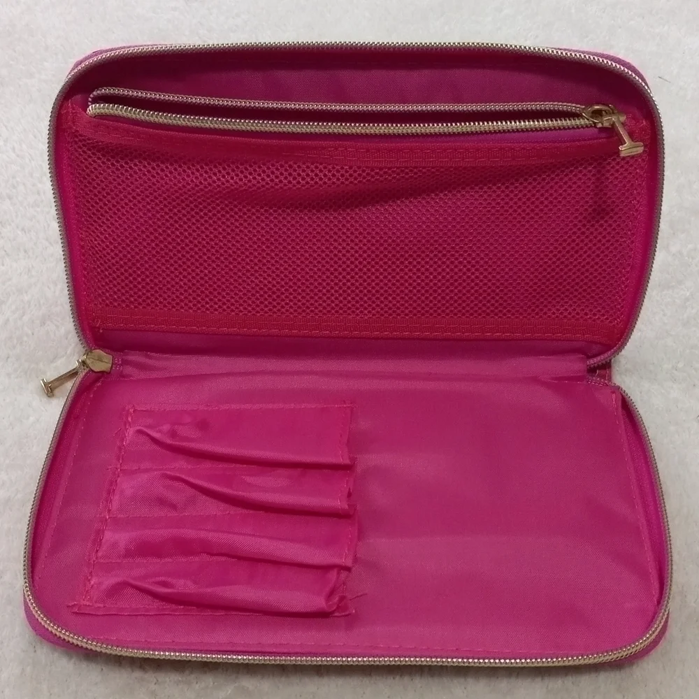 Isaac Mizrahi Floral Travel Makeup Brush Organizer Cosmetic Case
